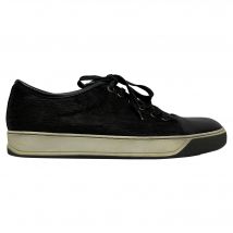 Lanvin Getextureerde Lage Sneakers in Zwarte Lederen