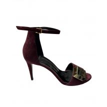 Pierre Hardy 3D Cube Enkelsandalen met Band in Bordeaurood Suèdine