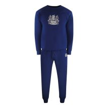 Aquascutum Iconic Crest Marineblauwe Trainingsset Met Ronde Hals