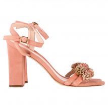 Loeffler Randall Sandalenhakken met Kwastjes in Perzikkleur Suède