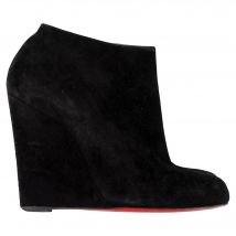 Christian Louboutin Belle Zeppa Wedge Enkellaarzen in Zwart Suède