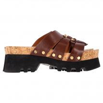 Chloé Owena Plateau Sandalen in Bruin Kalfsleer