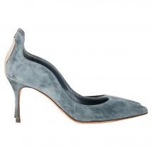 Sergio Rossi Blink Cutout Pumps In Blauw Suede