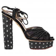 Charlotte Olympia Cactus Hakken in Zwart Suède