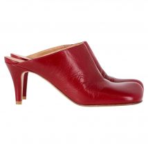 Bottega Veneta Ronde Teen Mule Hakken in Rode Leer