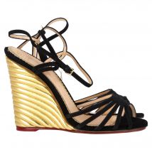 Charlotte Olympia Enkelsandalen met Bandje in Zwart Suède