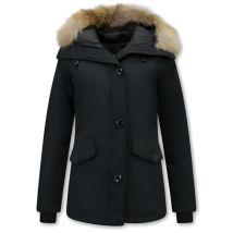 TheBrand Korte winterjas met bontkraag - maat XS
