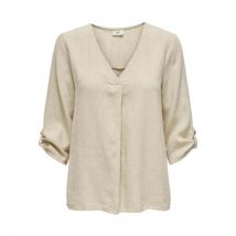 Jacqueline de Yong Say 3/4 linen v-neck top