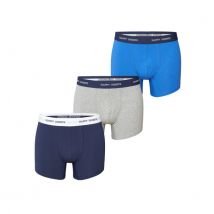 Happy Shorts Heren boxershorts trunks effen blauw/grijs 3-pack