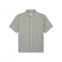 Olaf Hussein Boxy seersucker stripe shirt ss korte mouw overhemden m200303