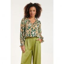 Smashed Lemon 24500 chiffon top met cheetah print |