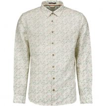 No Excess Overhemd lange mouw print allover linnen white