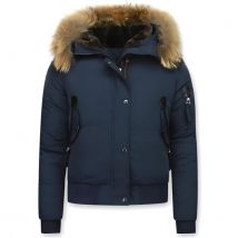 Gentile Bellini Korte winterjas met bontkraag - maat XL