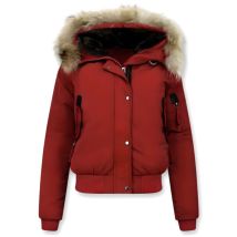 Gentile Bellini Korte winterjas met grote bontkraag - maat XL