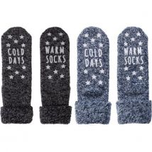 Apollo Huissokken dames blauw zwart 2 pack maat