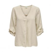 Jacqueline de Yong Say 3/4 linen v-neck top