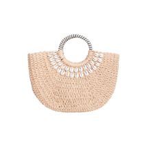 Smashed Lemon 56028 strandtas donkerzand met schelpenborduursel