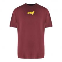 Off White Heren Thunder Oversized T-Shirt (Bourgondië)