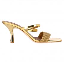 Malone Souliers Frida Slide Sandalen Hakken in Metallic Gouden Leer