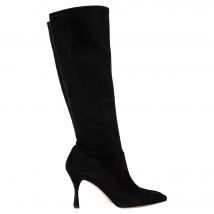 Manolo Blahnik Pamfilo 90 Knielaarzen in Zwart Suède