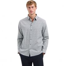 No Excess Shirt stretch allover printed dusty blue