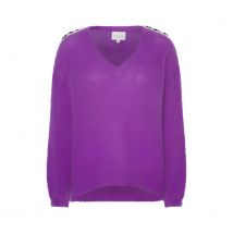 American Dreams Silja v neck knit deep purple -
