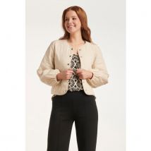 Smashed Lemon 24705 offwhite gewatteerde jas met hartvormige stiksel |