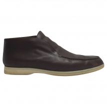 Loro Piana Open Walk Enkelboots in Bruin Leer