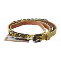 John Galliano Gele Leren Luxe Slim Gesp Chic Riem