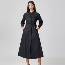 Katoenen overhemdjurk met hoge kraag