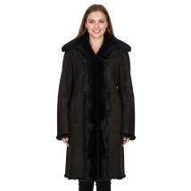 Dames bruine Toscaanse schapen suède trenchcoat - Celeste