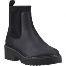 TOMS Millie Leren Dames Zwarte Hak Enkellaarsjes