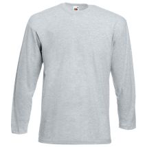 Fruit of the Loom Unisex Adult Valueweight Effen T-shirt met lange mouwen (Heide Grijs)