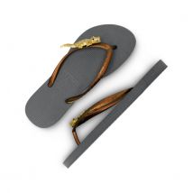 Uzurii Gold crocodile switch zilver dames slippers, , maat: