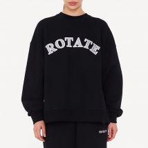 Dames Rotate Sunday Logo Crewneck Sweatshirt in Zwart