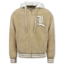 Enos Teddy jas met capuchon oversized baseball jacket