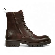 Windsorsmith Heren Marron Bruine Leren Militaire Gevechtslaarzen - Willem
