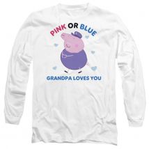 Peppa Pig Unisex volwassen roze of blauw opa houdt van jou t-shirt met lange mouwen