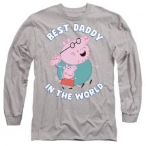 Peppa Pig Unisex adult best daddy in the world heather t-shirt met lange mouwen