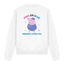 Peppa Pig Unisex volwassene roze of blauw opa varken houdt van je sweatshirt