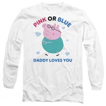Peppa Pig Unisex volwassen roze of blauw papa houdt van jou t-shirt met lange mouwen