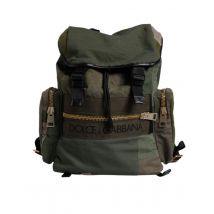 Militair Groene Patchwork Schoolrugzak