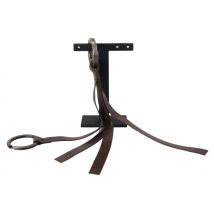 Bruine Leren Zilverkleurige Metalen Sleutelhanger Sleutelhanger