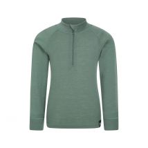 Mountain Warehouse Kinder/Kids Merino Blend Half Rits Base Layer Top (Kaki Groen)