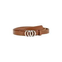 Faina riem Dames Bruin Zilver