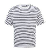 Premier Unisex Volwassen Utility 2.0 Contrast Gestreepte Oversized T-Shirt (Marineblauw/Wit)