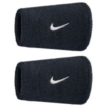 Nike Klassieke Swoosh dubbel brede polsband (Set van 2) (Zwart/Wit)
