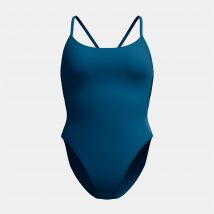 Women's Speedo 1 Piece Colourblock Racer Swimming Costume in Green