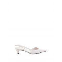 Beige Gevoerde Leren Slingback Pumps