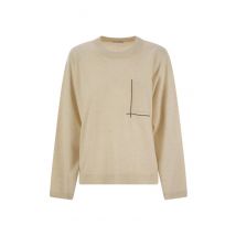 Zijde, Kasjmier en Maagdelijk Wol Trui met Glanzende Zakdetails